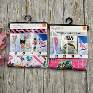 GIRL’S LOL & Star Wars Thermal Underwear Pajama Lounge 2, 2-Piece Sets Sz S 6/7
